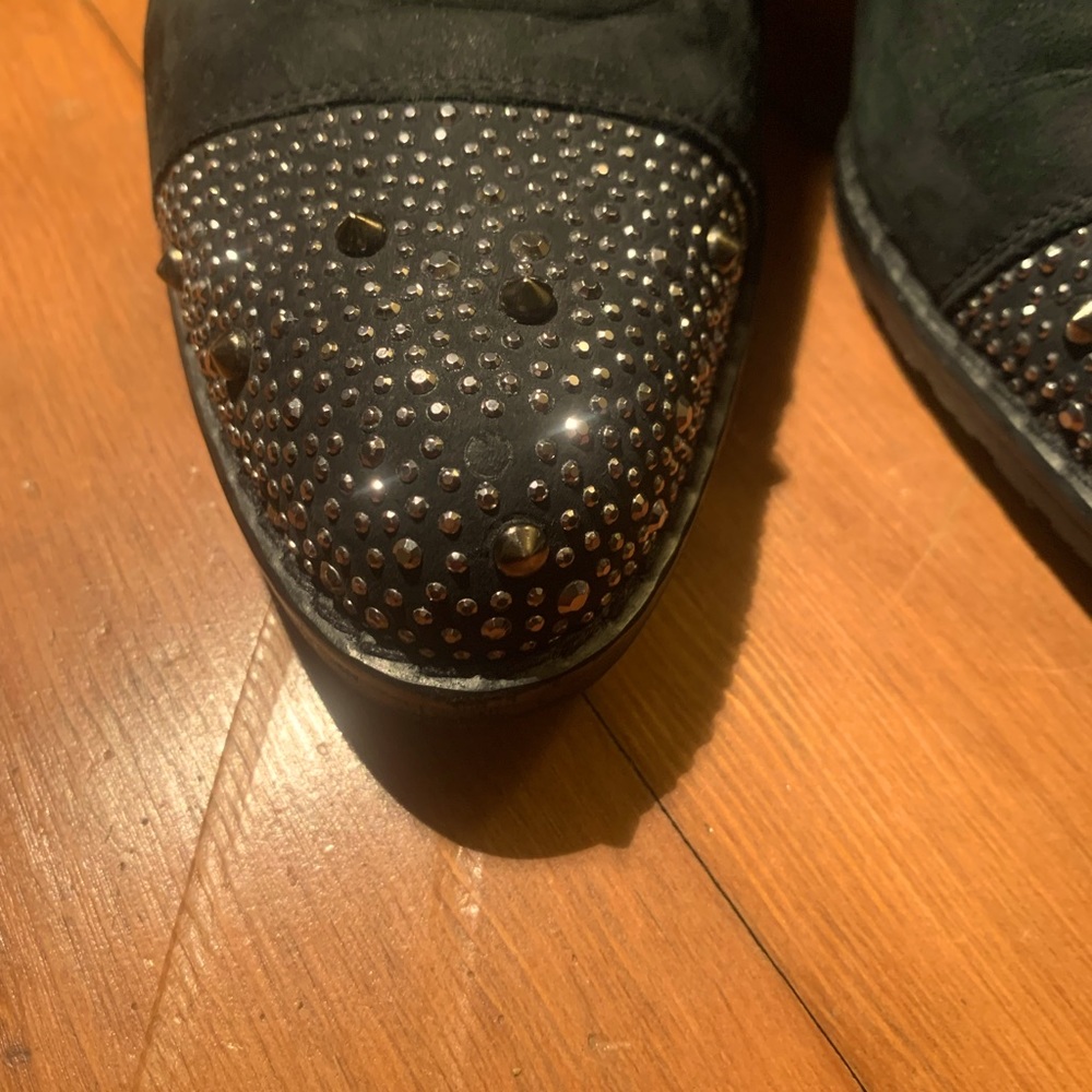 STUART WEITZMAN Authentic studded black suede ankle boots - Picture 3 of 6